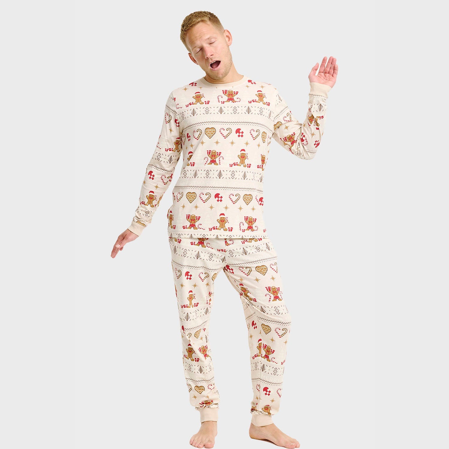 Weihnachtskeks Weihnachtspyjama Beige - Herren.